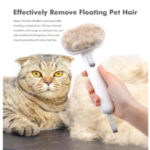 Brush your feline friend effortlessly with the Aumuka cat brush that removes loose fur