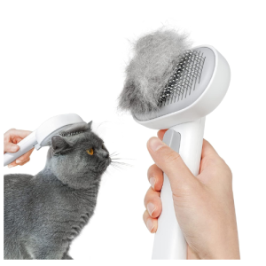 Brush your feline friend effortlessly with the Aumuka cat brush that removes loose fur