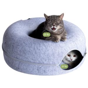 Peekaboo Cat Cave Spacious Tunnel Bed for Large Cats